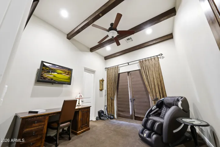 Bedroom four offers private access to the front porch.