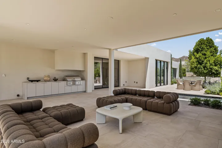 Covered Patio with Gas Fireplace + Built-In BBQ