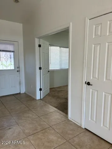 Makes an excellent Office Dbl swing doors. View of Front Yard & Porch.