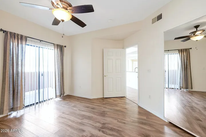 Primary bedroom has a private exit to the patio