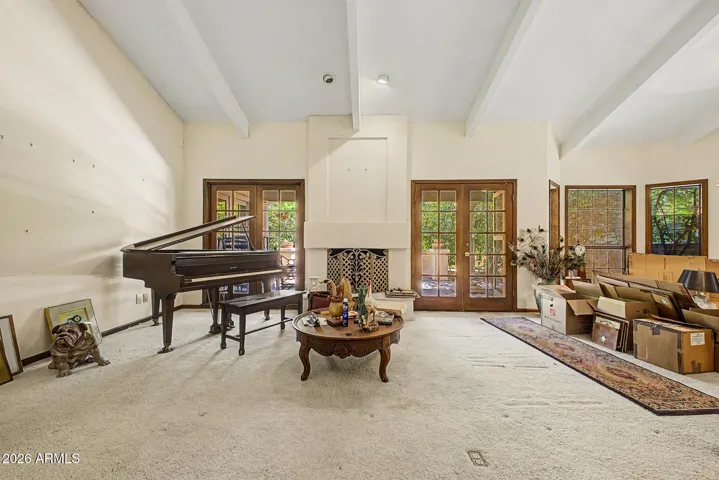 Vaulted Ceilings with Large Exposed Wood Beams