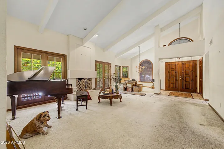 Vaulted Ceilings with Large Exposed Wood Beams