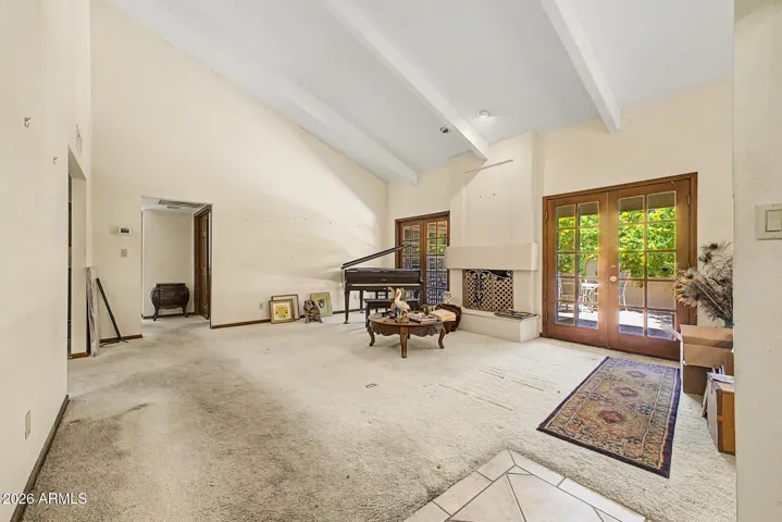 Vaulted Ceilings with Large Exposed Wood Beams
