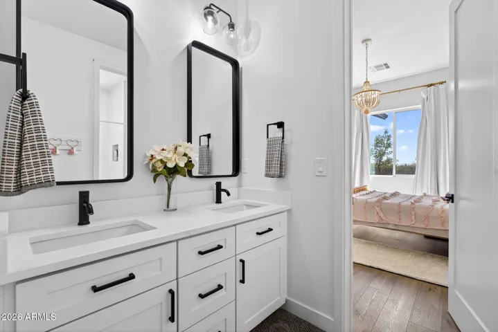 Jack and Jill bath with dual vanity