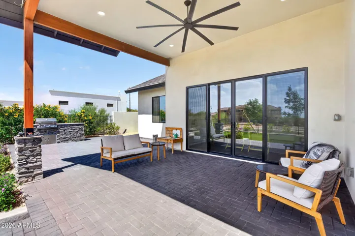 Large covered back patio
