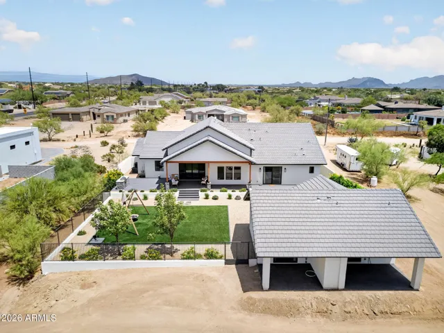 Aerial view from barn towards casita and home