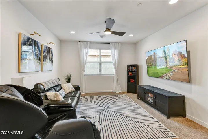 Located on the second floor, this large loft provides excellent flexible square footage. Neutral carpeting and a spacious layout make it ideal for a secondary media room, game zone, homework hub, or an open home office space.
