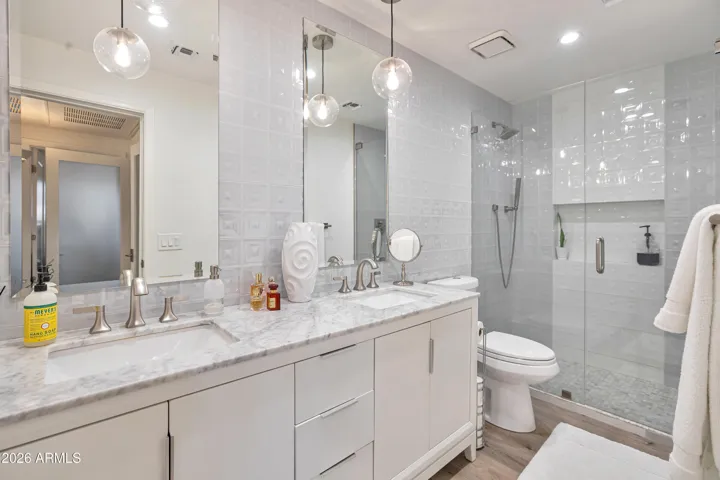 Bathroom Remodel with beautiful lighting... light and bright!