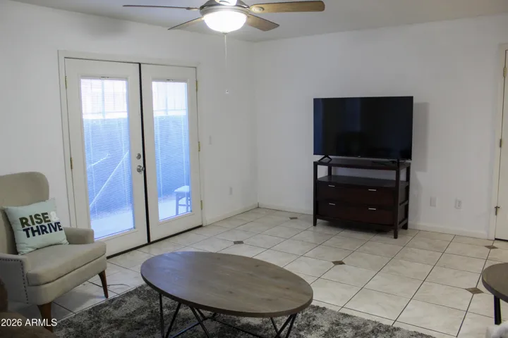 Living Room with Doors to Private Patio