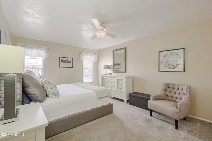 Primary bedroom with great natural light
