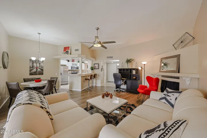 open to the kitchen with thoughtful remodel