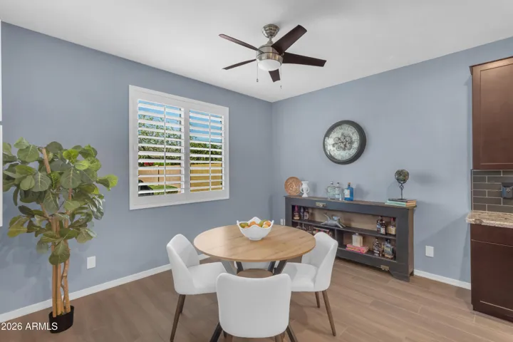 Dining nook off of kitchen.