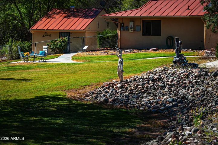 Home and Studio have wide concrete sidewalks that could accommodate wheelchairs.