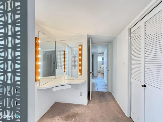 Makeup mirror and dressing area