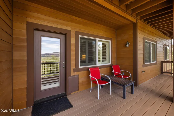 Covered deck on the lower level.