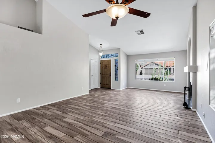 Tile flooring and vaulted ceilings