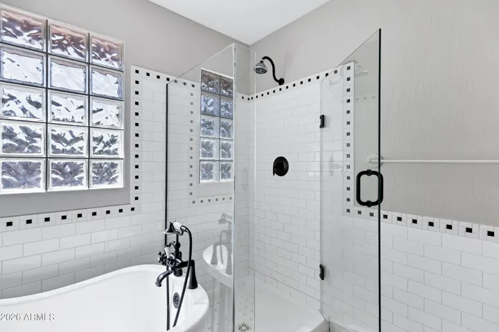 Seperate shower and tub
