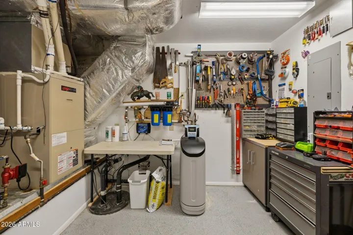 Shop area in the garage.