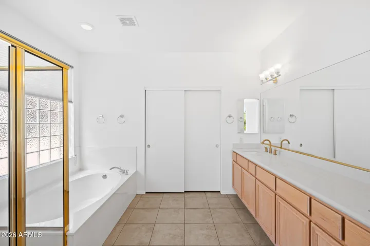 Spacious primary bathroom