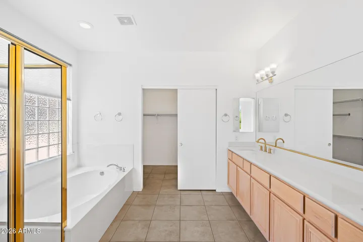 Spacious primary bathroom