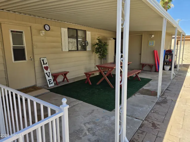north side of home covered patio