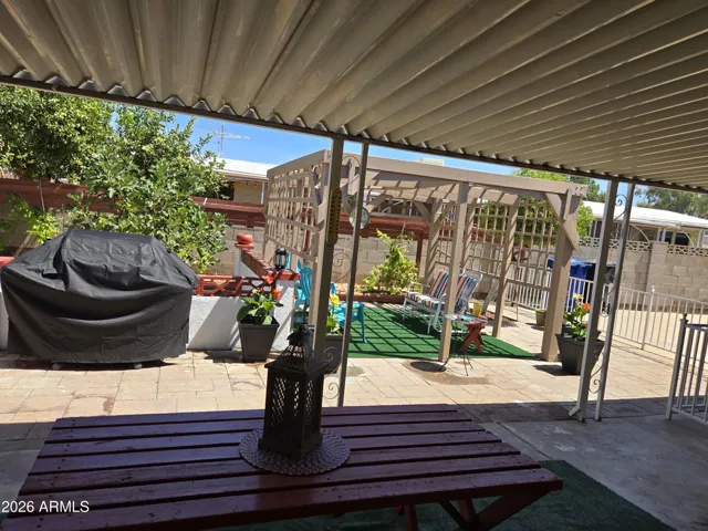 north side of home covered patio