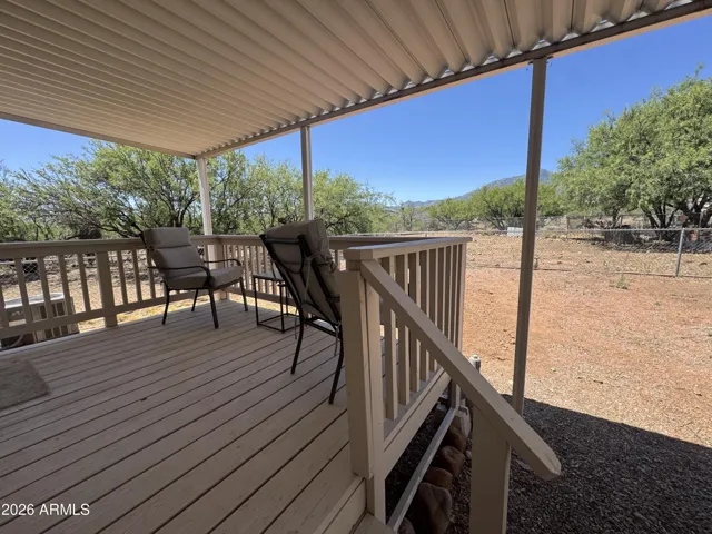 Back deck with view