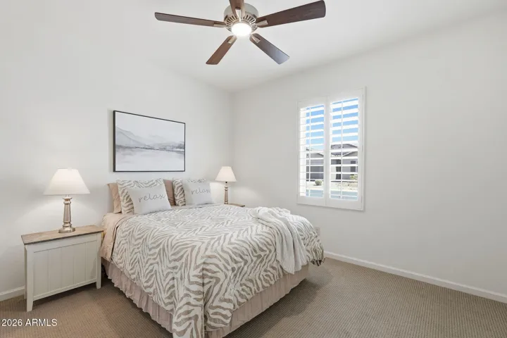 Bedroom #2 has a Queen bed in it and there is plenty of room for a dresser and/or chair