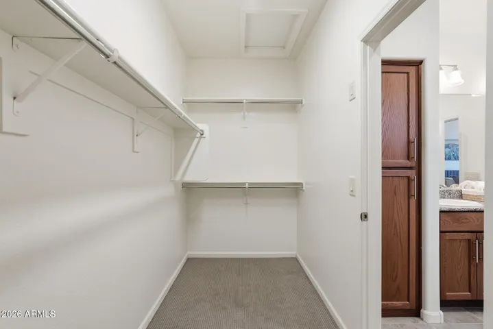 Lots of space in the walk-in closet