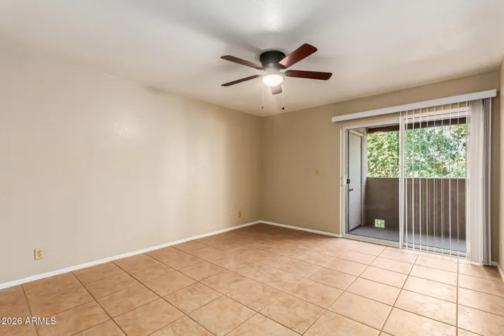 New ceiling fans and back patio/balcony