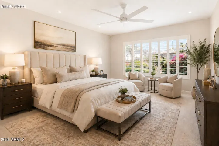 Virtually Staged Primary Bedroom