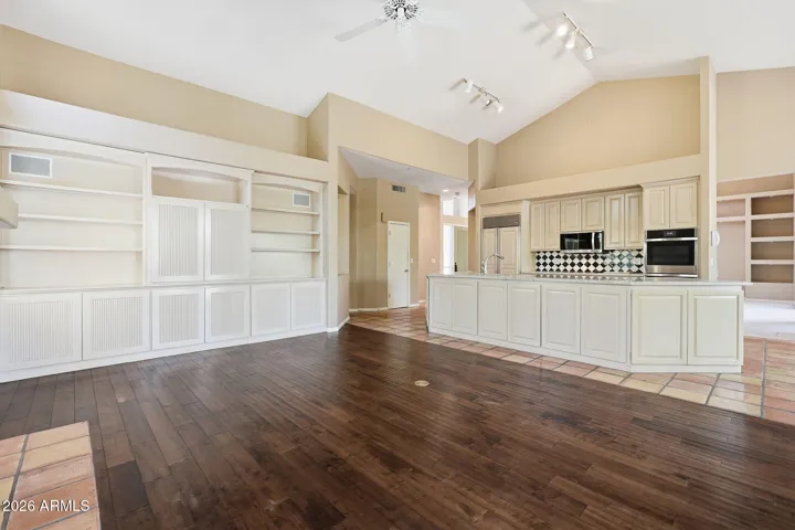 Family room open to kitchen