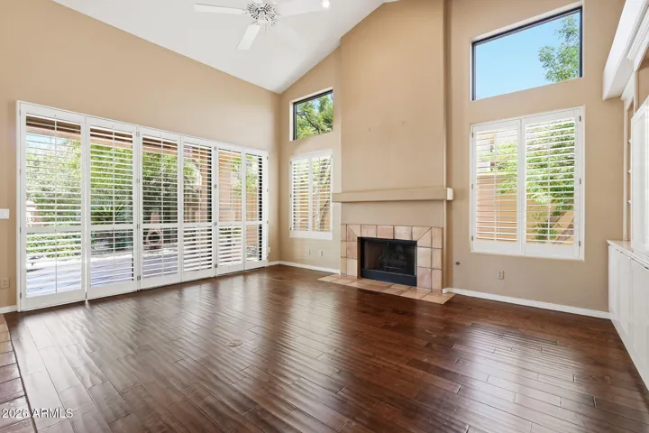Family room with gas fireplace