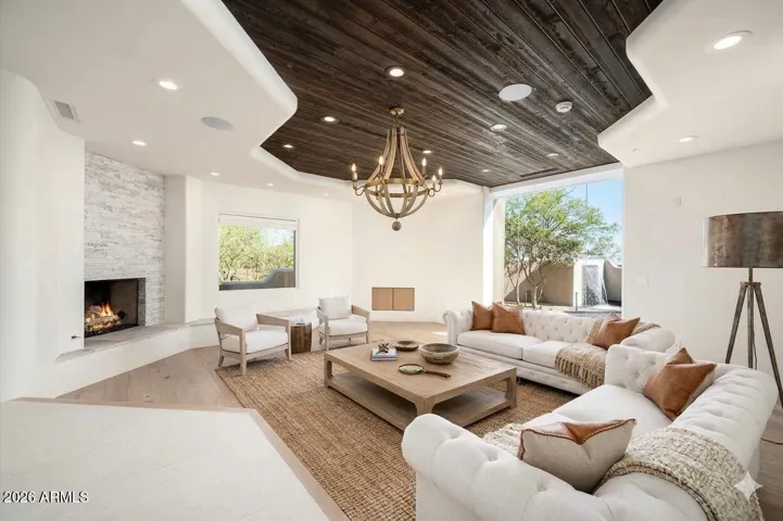 Stoned Fireplace*Virtually staged