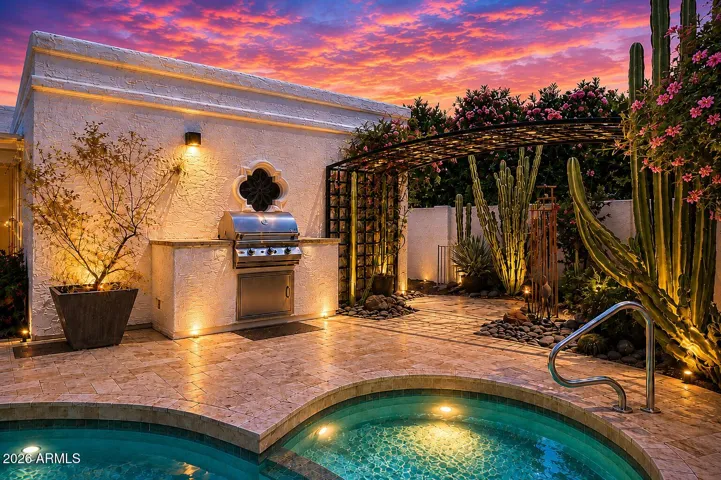 Landscaping lights & sky have been virtually rendered
