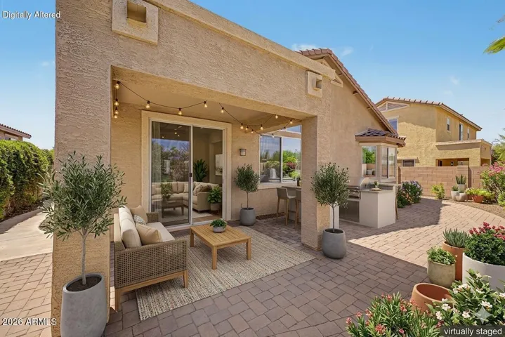 Backyard Cover Patio Virtually Staged