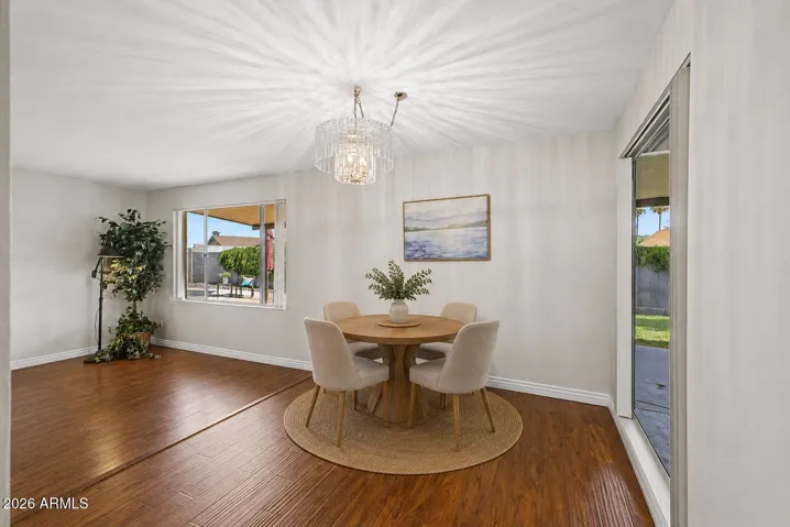 virtually staged dining room