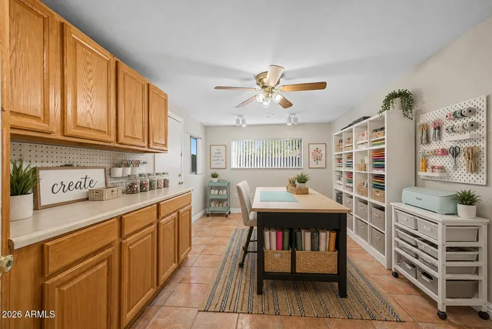 Virtually staged craft room