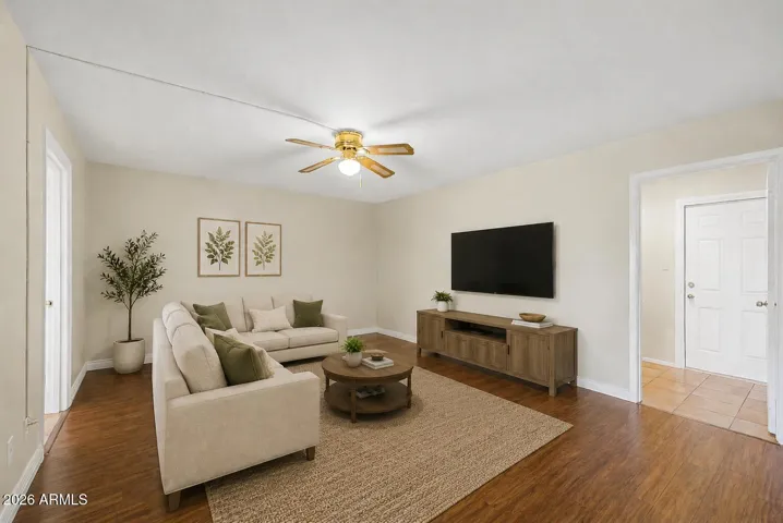 virtually staged family room