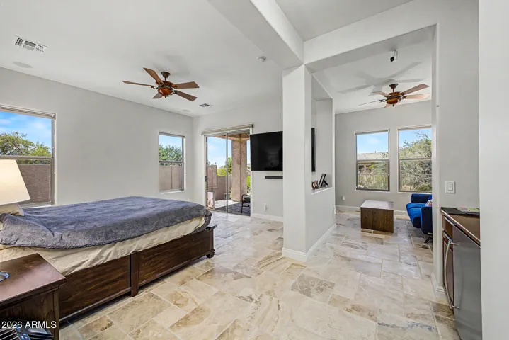 Open & airy primary bedroom