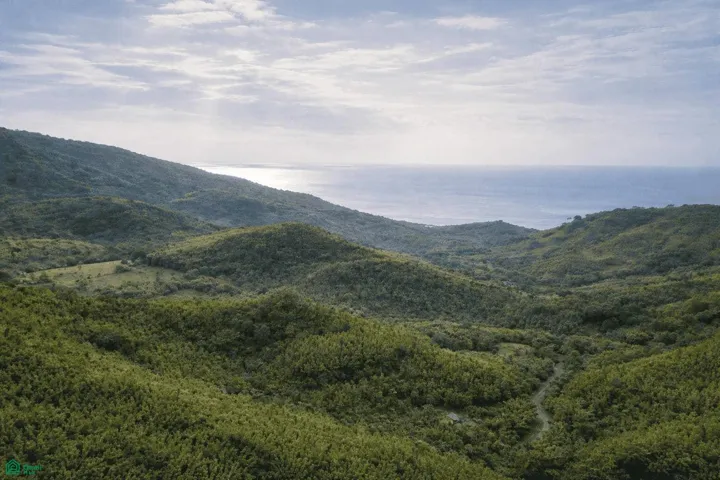View from the mountain to the ocean