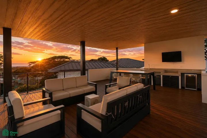 rooftop deck w bbq and lounging area