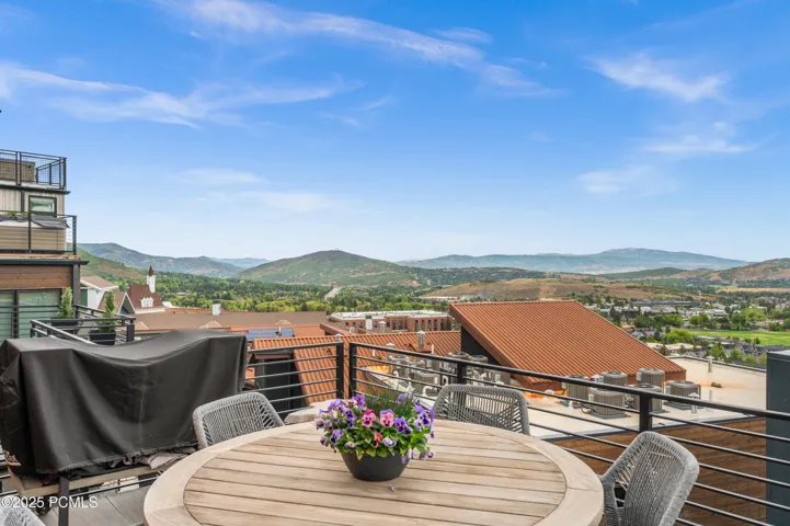Off the back deck, the expansive valley view is amazing. And the steeple at Park City Mountain Village is so charming!