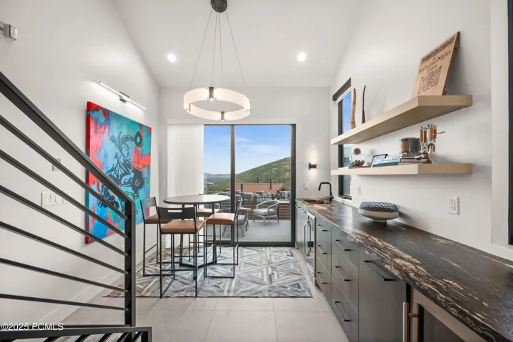 This level offers a fun place to entertain inside or out.