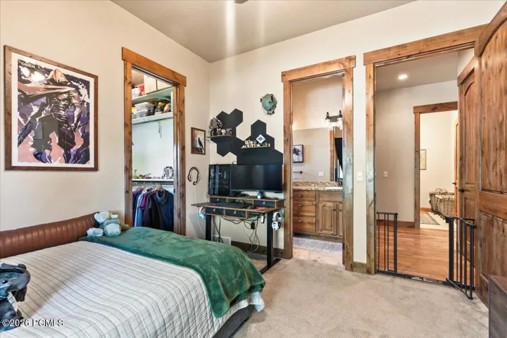 Main level bedroom with Jack & Jill Bathroom