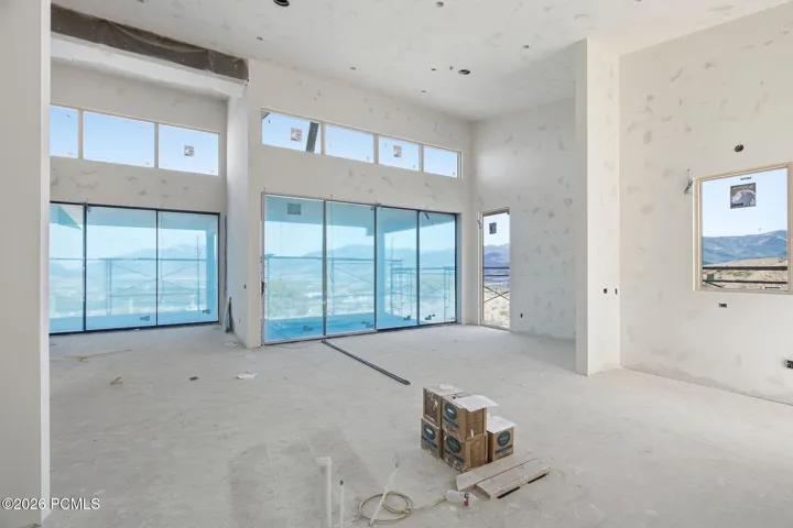 View from kitchen looking at multi sliding doors