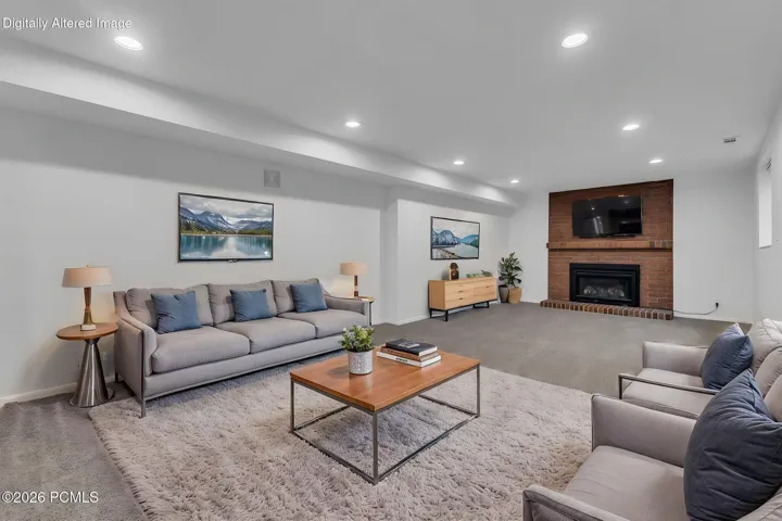 Downstairs den/office/rec room - Virtually staged