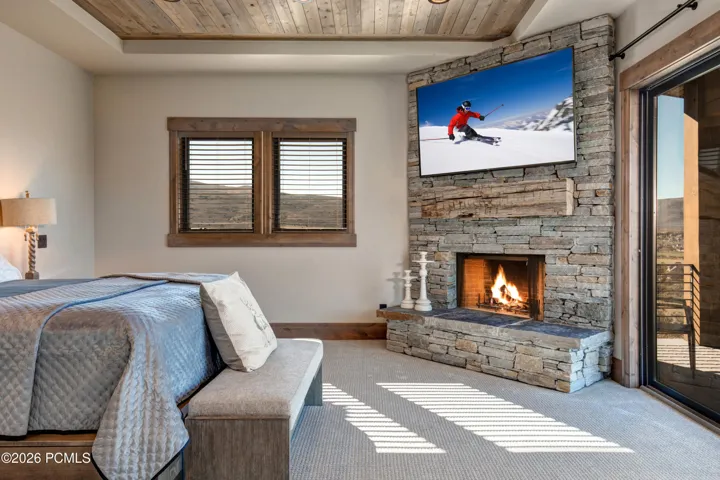 Primary Bed WBF Fireplace & TV