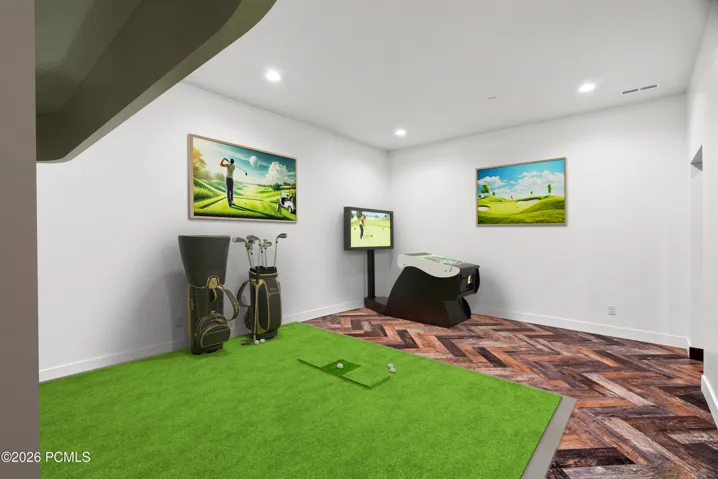 Golf Simulator Virtually Staged