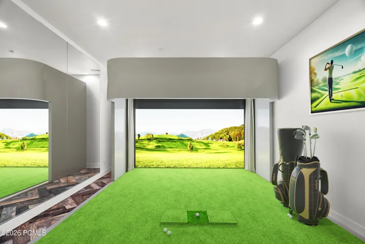 Golf Simulator Virtually Staged